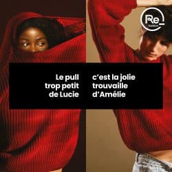 Le pull trop petit de Lucie c'est la jolie trouvaille d'Amélie.