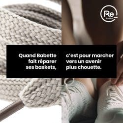 Quand Babette fait réparer ses baskets, c'est pour marcher vers un avenir plus chouette..